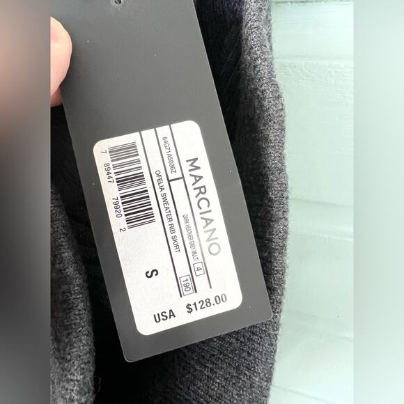 Marciano NWT Ofelia skirt sweater skirt grey asymmetrical hem comfy fall winter - Picture 7 of 7